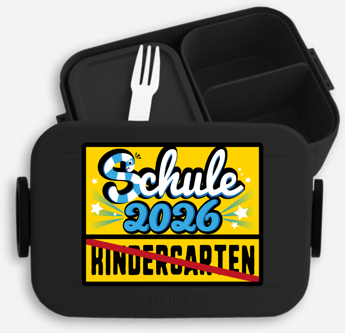 Brotdose zur Einschulung 2026 – Ortsschild mit Name - Nordic Black