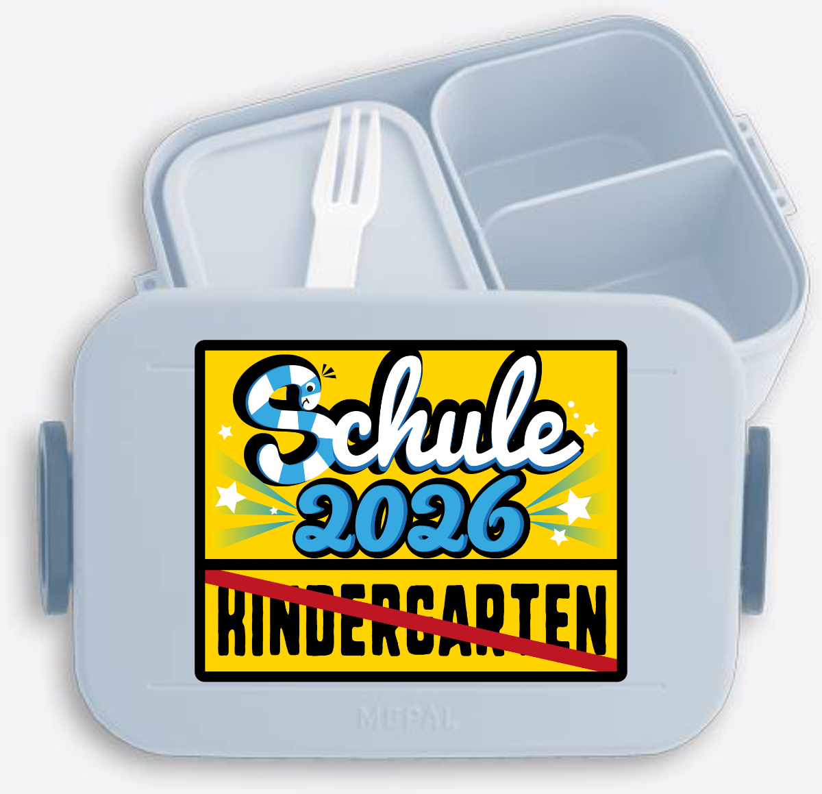 Brotdose zur Einschulung 2026 – Ortsschild mit Name - Nordic Blue