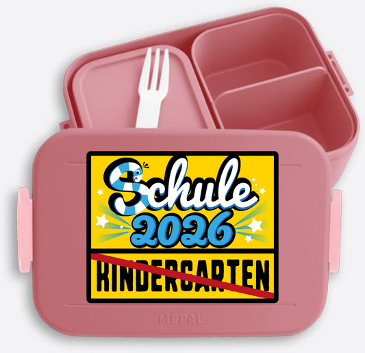 Brotdose zur Einschulung 2026 – Ortsschild mit Name - Vivid Mauve