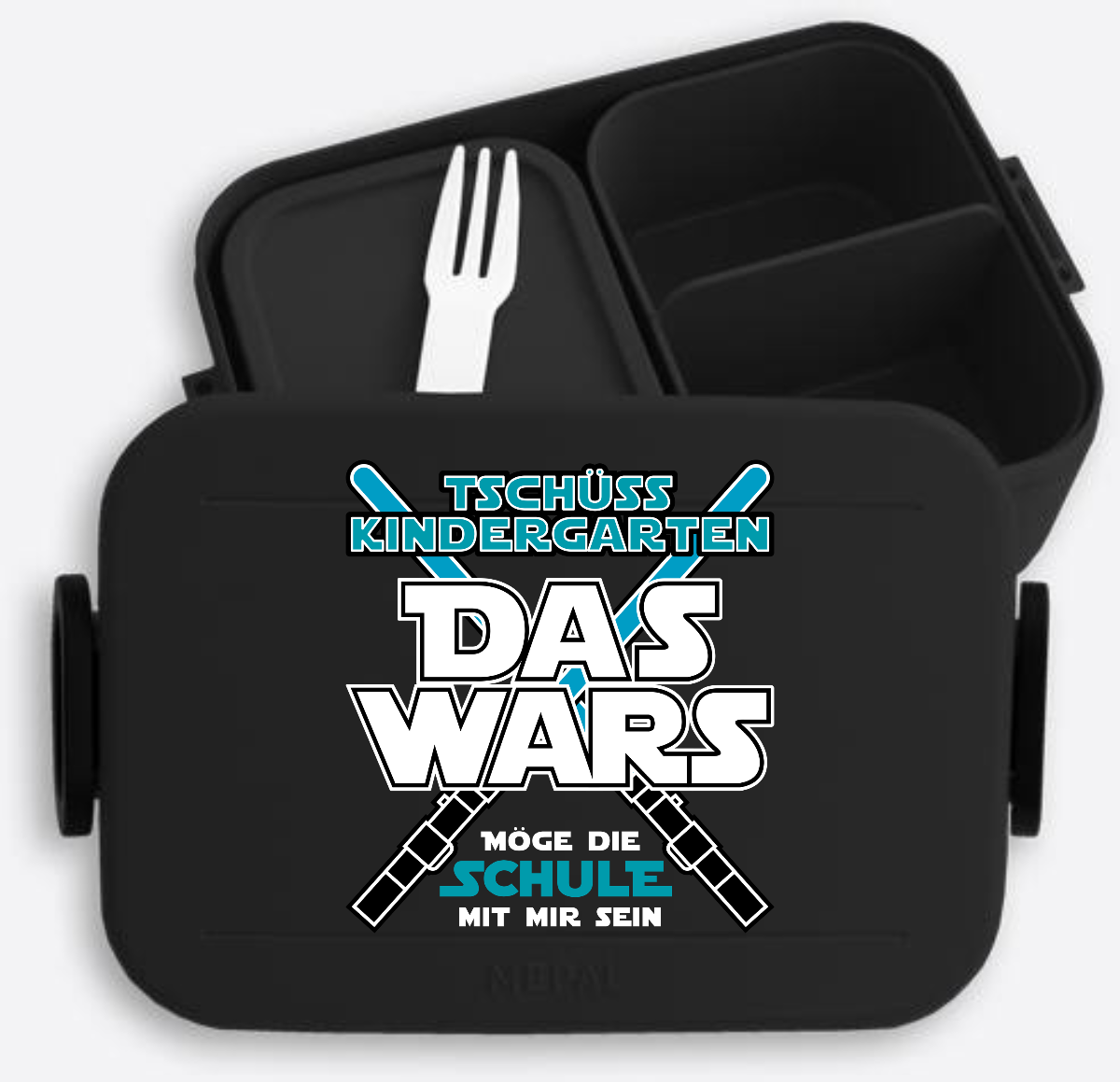 Brotdose zur Einschulung: Das Wars Kindergarten mit Name - Nordic Black
