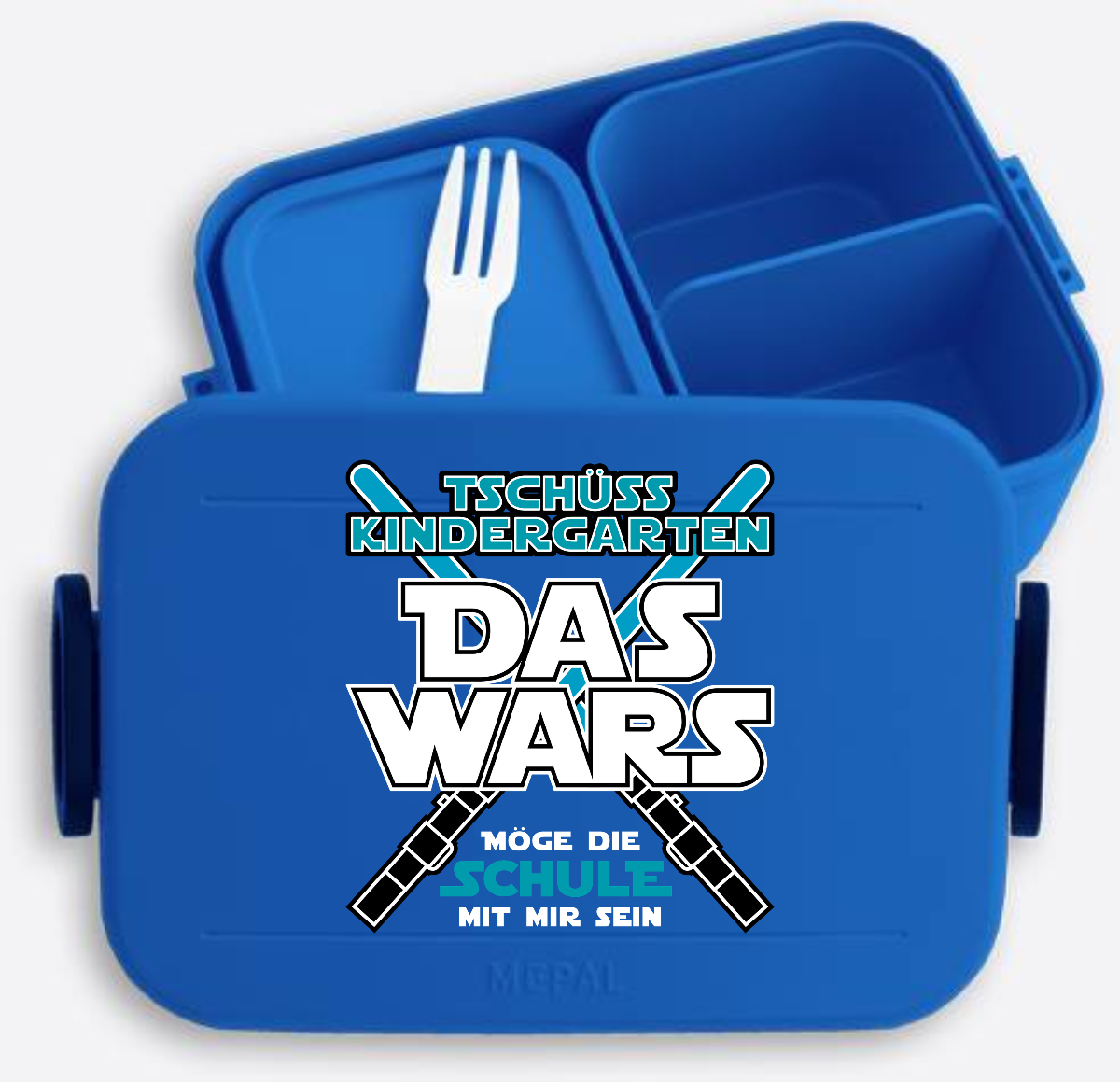 Brotdose zur Einschulung: Das Wars Kindergarten mit Name - Vivid Blue