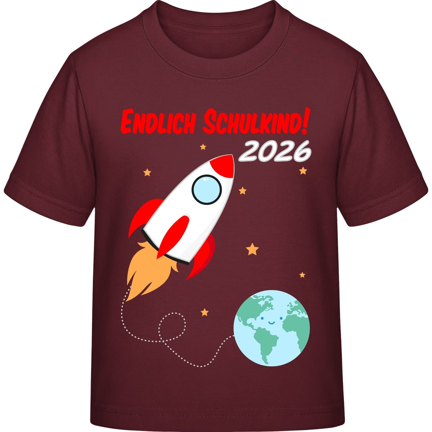 Kinder T-Shirt Einschulung Rakete – Endlich Schulkind 2026