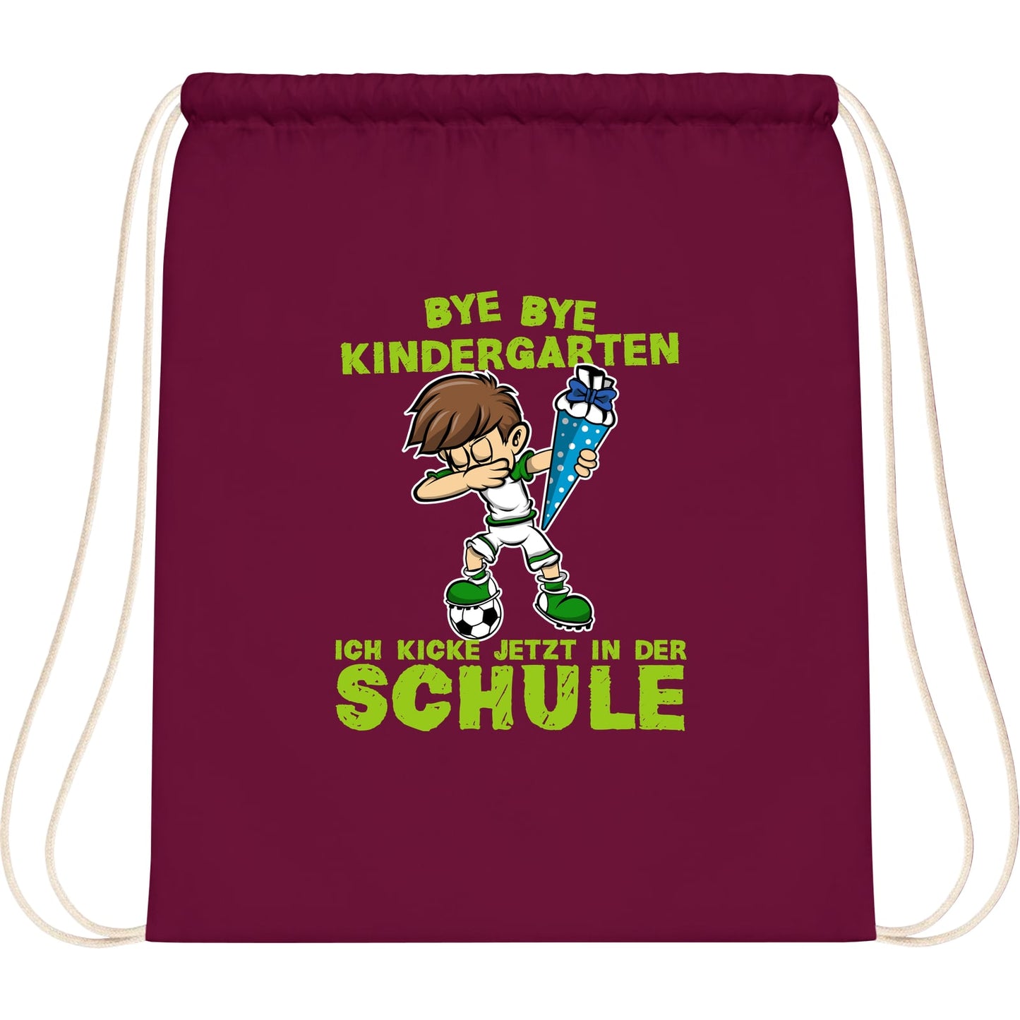 Turnbeutel Einschulung Fußball Junge – Bye Bye Kindergarten