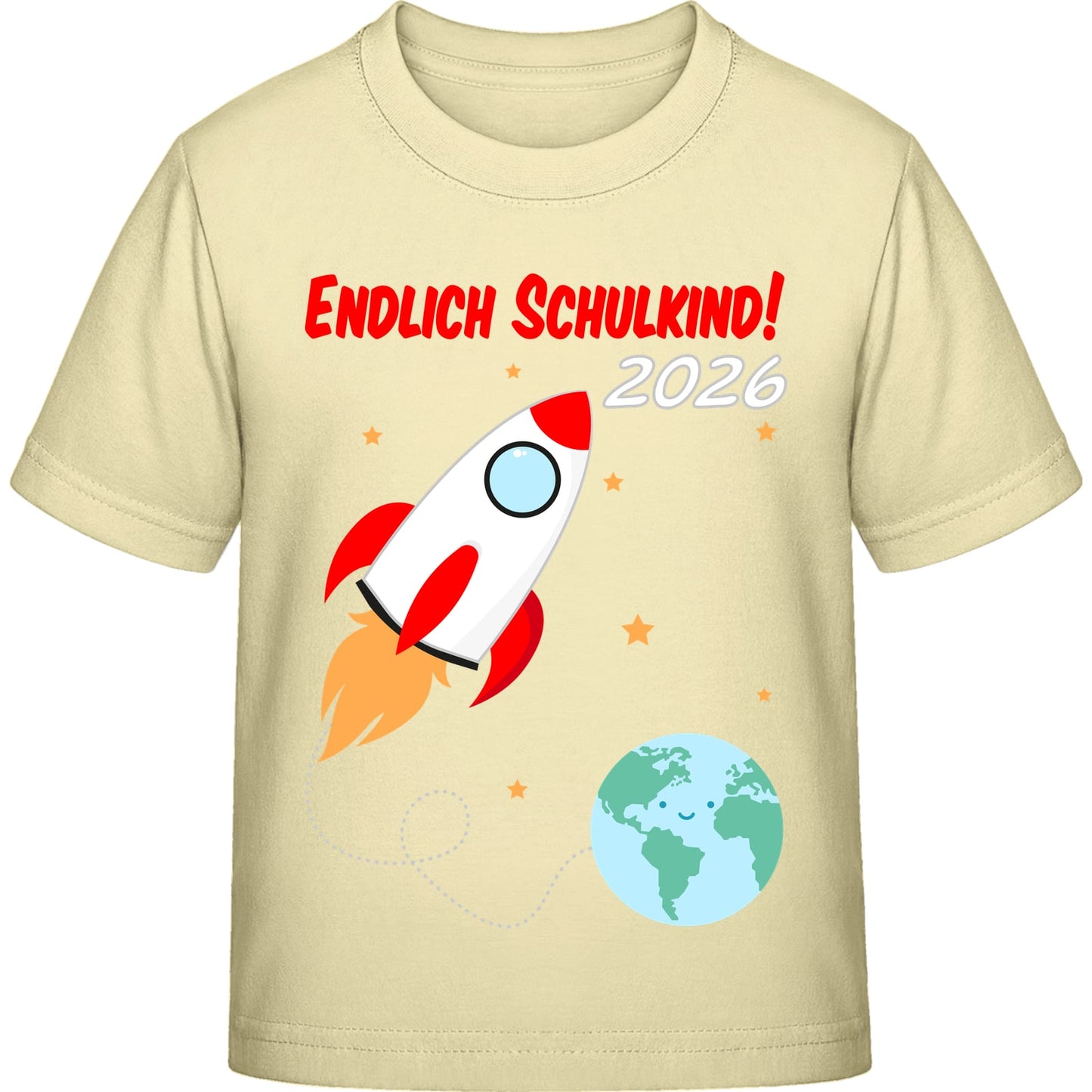 Kinder T-Shirt Einschulung Rakete – Endlich Schulkind 2026