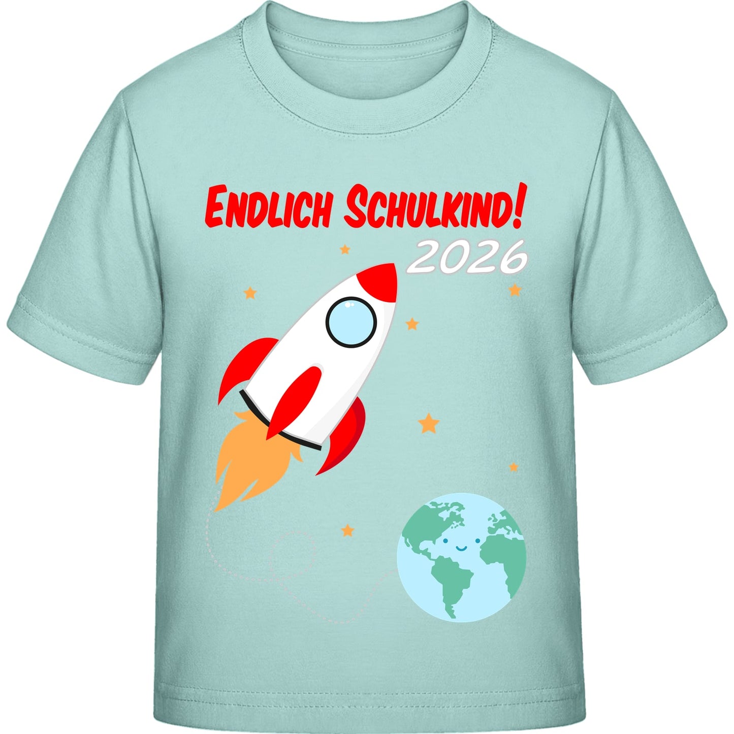 Kinder T-Shirt Einschulung Rakete – Endlich Schulkind 2026