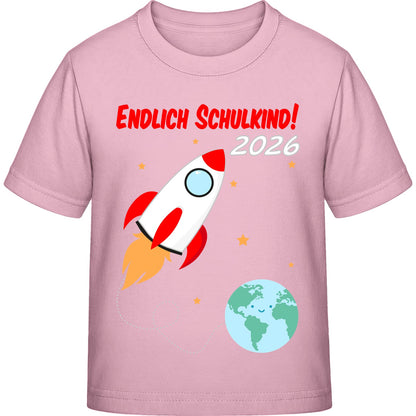 Kinder T-Shirt Einschulung Rakete – Endlich Schulkind 2026