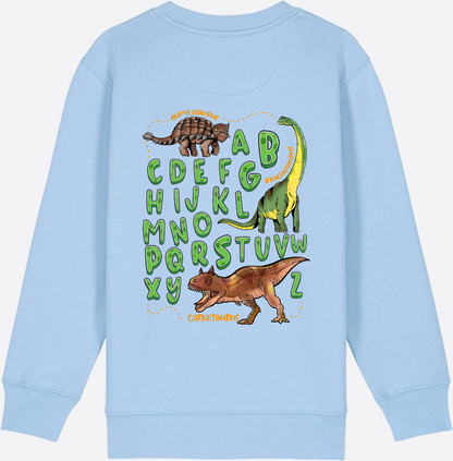 Dino Alphabet Sweatshirt zur Einschulung mit Name - Blue Soul