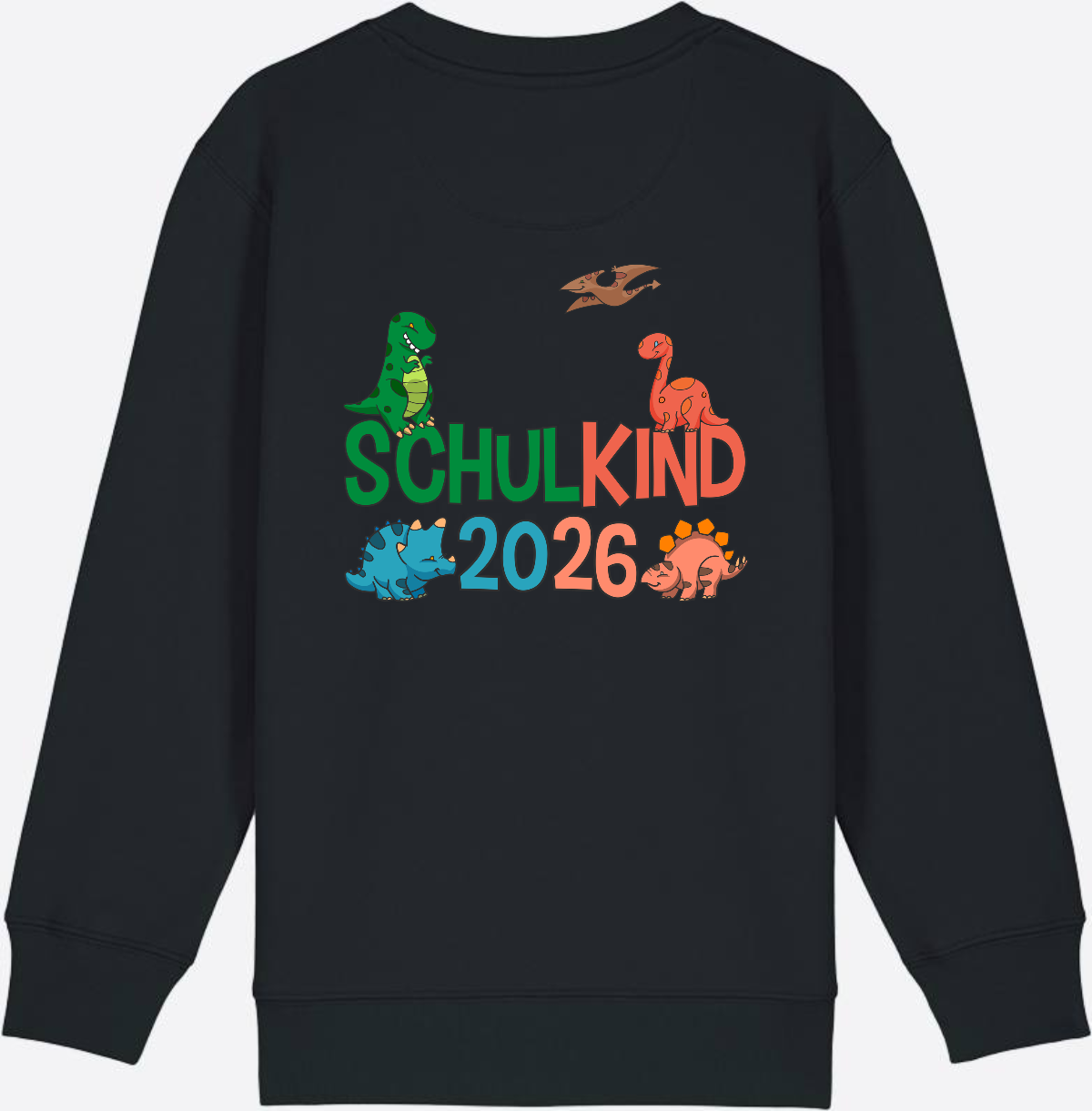Dino Sweatshirt Schulkind 2026 - Geschenk zur Einschulung - Black