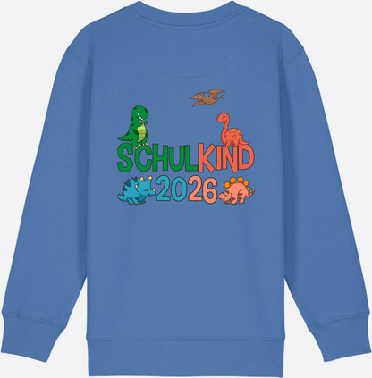 Dino Sweatshirt Schulkind 2026 - Geschenk zur Einschulung - Bright Blue