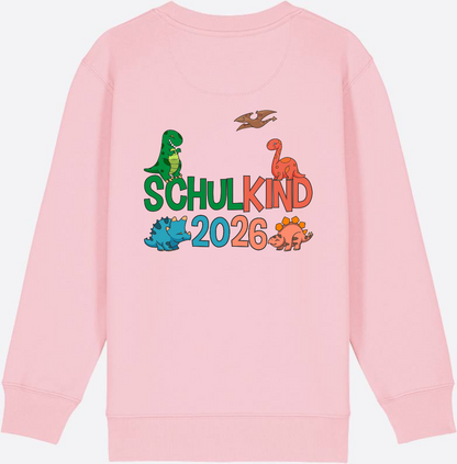 Dino Sweatshirt Schulkind 2026 - Geschenk zur Einschulung - Cotton Pink