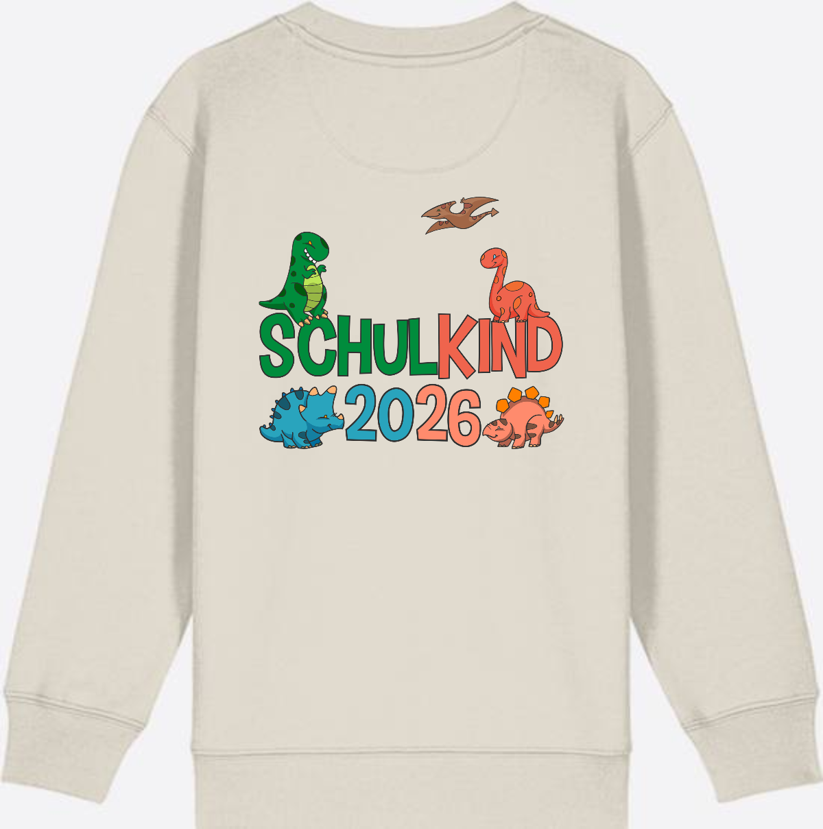 Dino Sweatshirt Schulkind 2026 - Geschenk zur Einschulung - Eco Heather