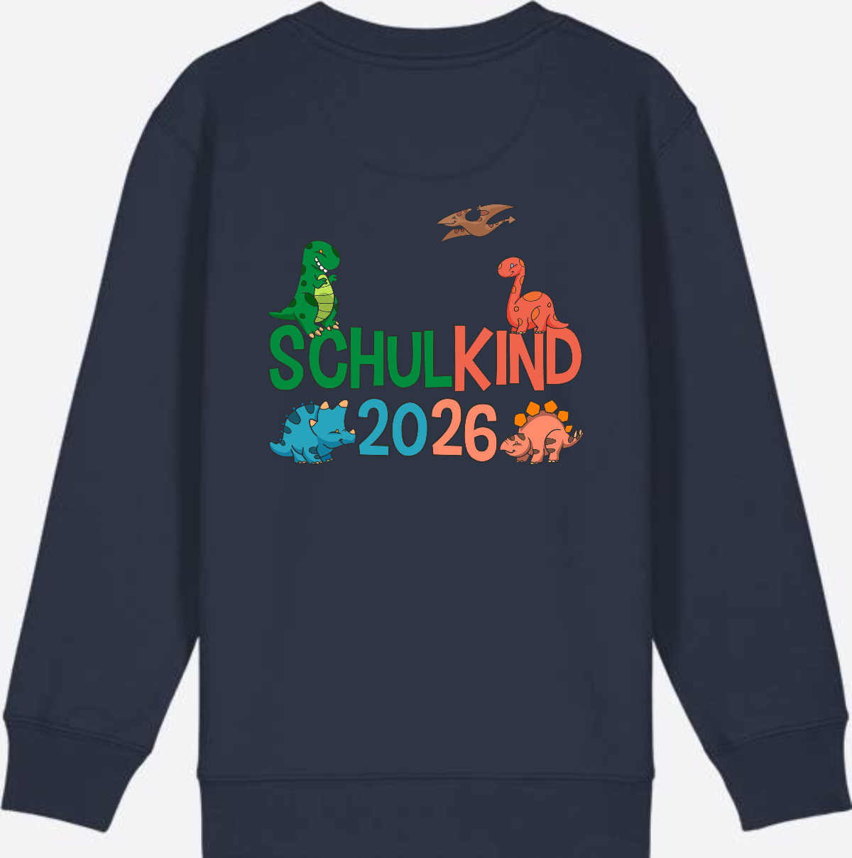 Dino Sweatshirt Schulkind 2026 - Geschenk zur Einschulung - French Navy