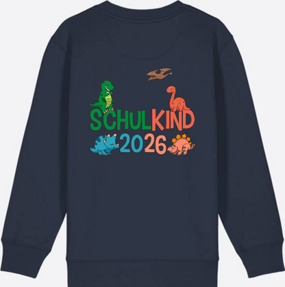 Dino Sweatshirt Schulkind 2026 - Geschenk zur Einschulung - French Navy