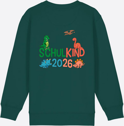 Dino Sweatshirt Schulkind 2026 - Geschenk zur Einschulung - Glazed Green
