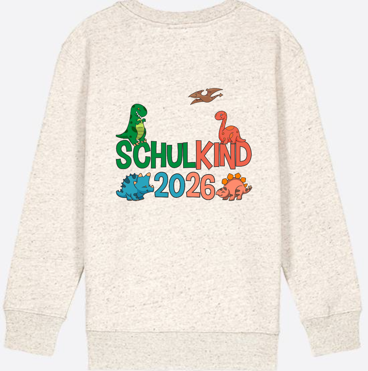 Dino Sweatshirt Schulkind 2026 - Geschenk zur Einschulung - Natural Raw
