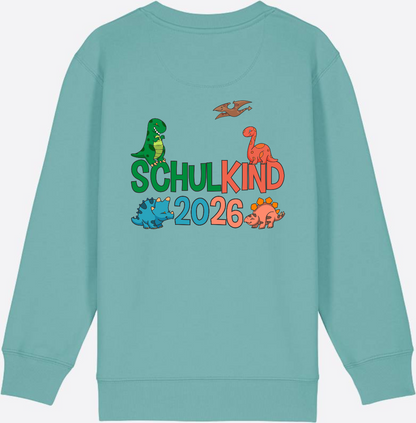 Dino Sweatshirt Schulkind 2026 - Geschenk zur Einschulung - Teal Monstera