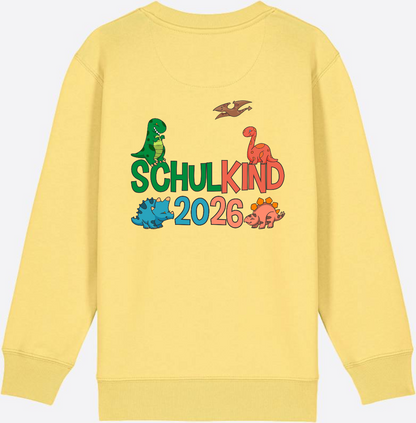 Dino Sweatshirt Schulkind 2026 - Geschenk zur Einschulung - Viva Yellow