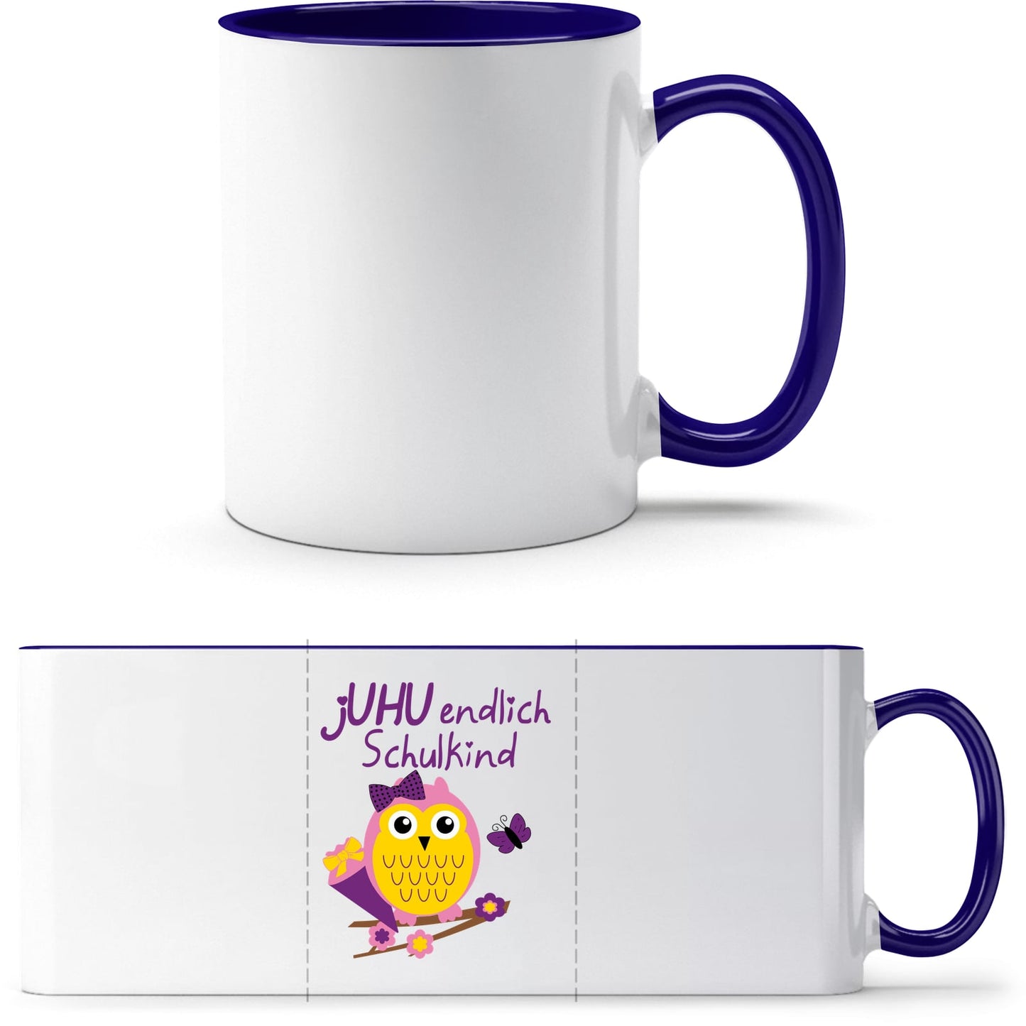 Tasse Einschulung Eule Mädchen – Juhu endlich Schulkind