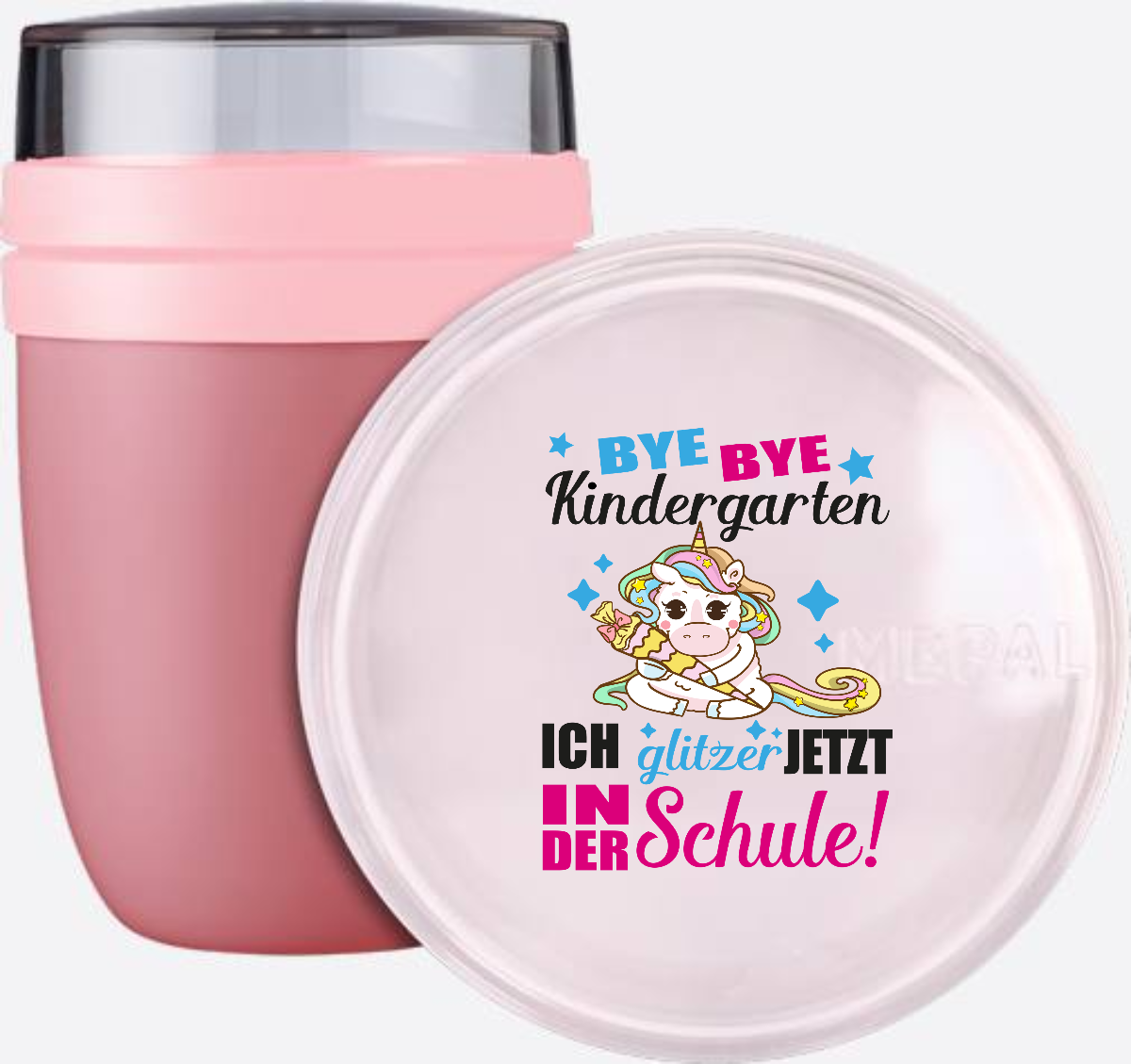 Einhorn Tasse zur Einschulung – Ich glitzer jetzt in der Schule - Vivid Mauve
