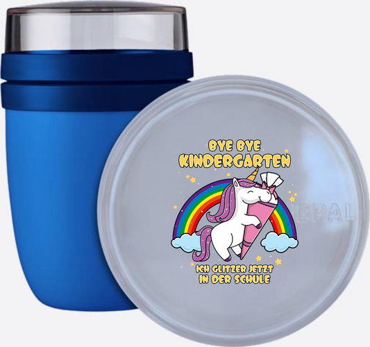 Einhorn Tasse zur Einschulung – Ich glitzer jetzt in der Schule - Vivid Blue