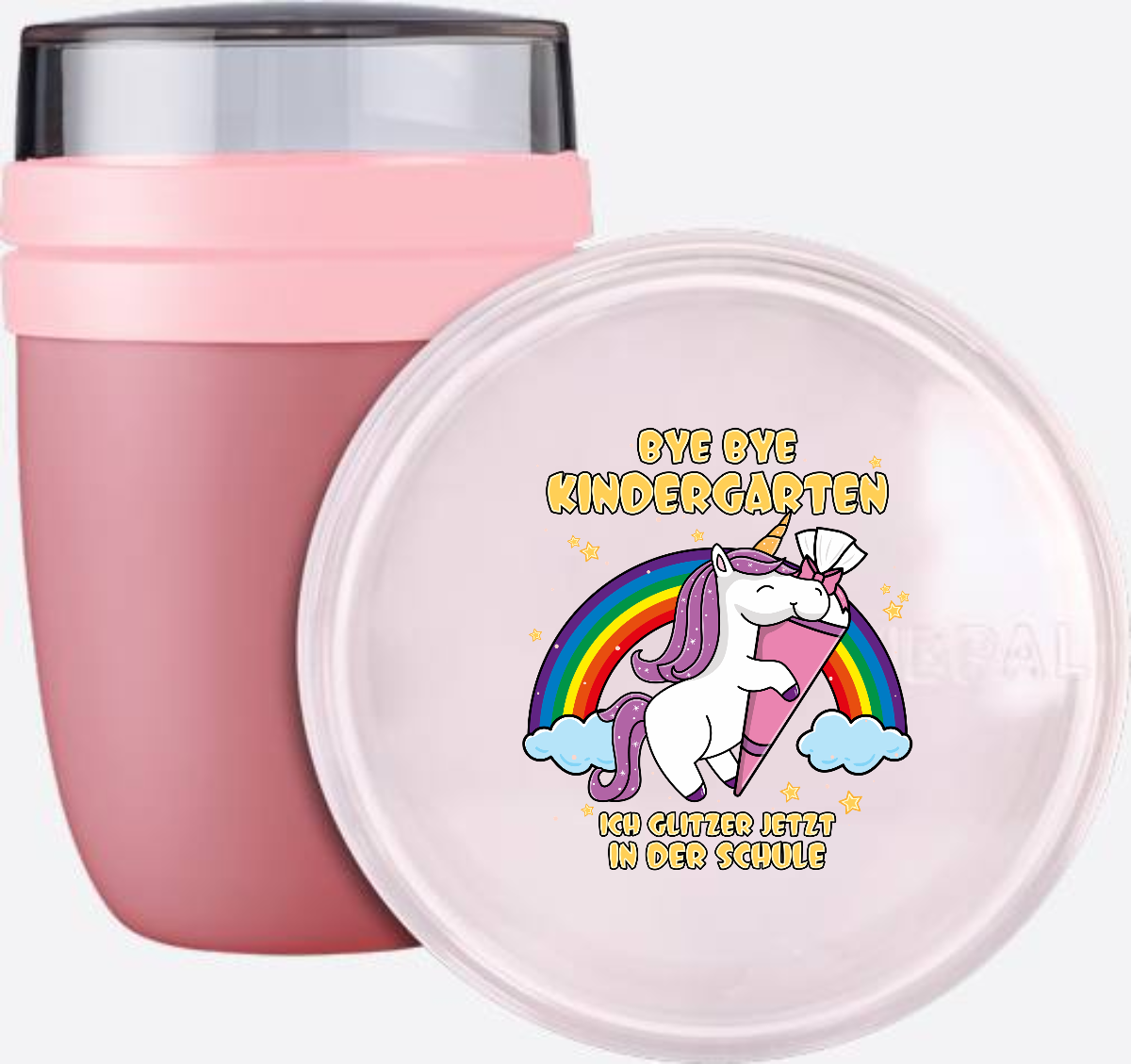Einhorn Tasse zur Einschulung – Ich glitzer jetzt in der Schule - Vivid Mauve