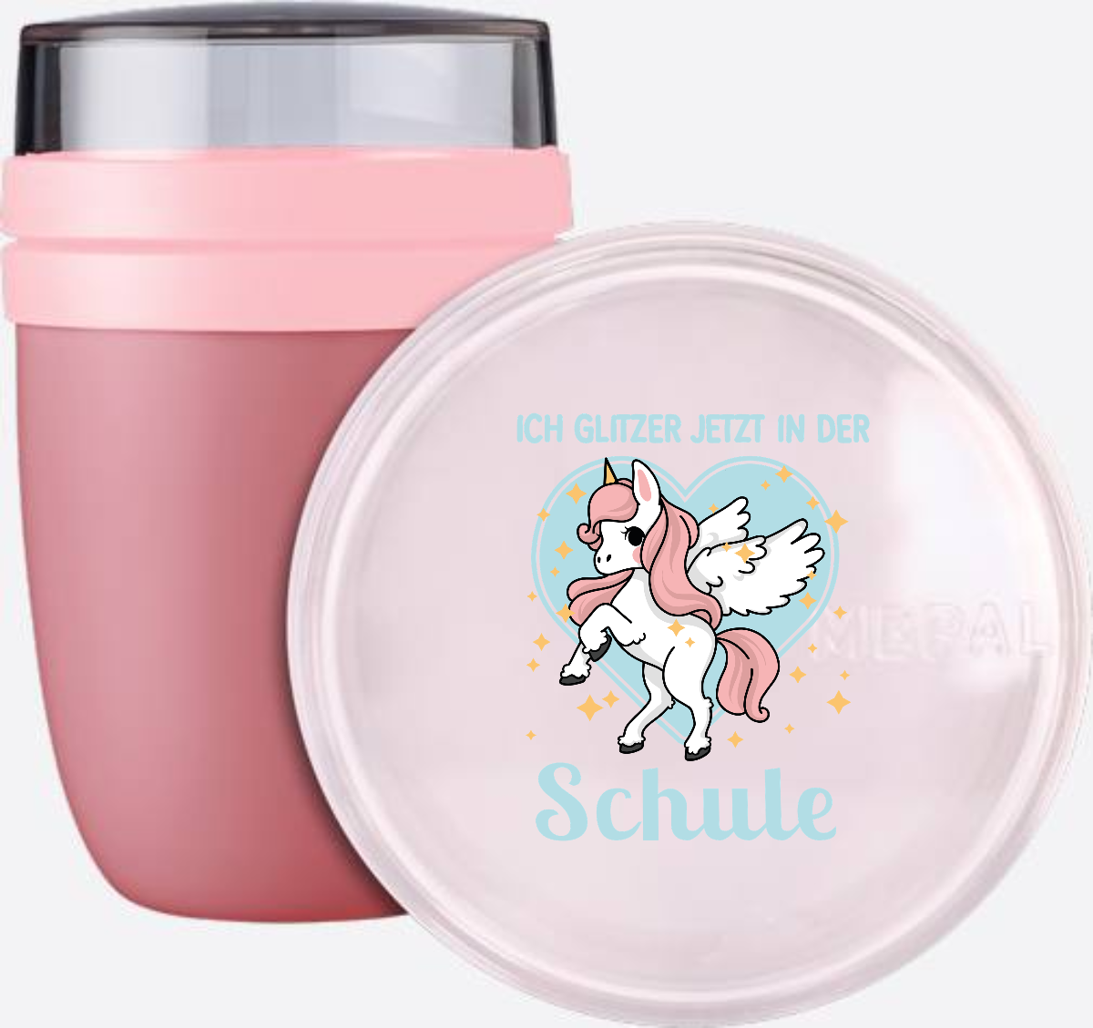 Einhorn Tasse zur Einschulung mit Name – Ich glitzer jetzt - Vivid Mauve