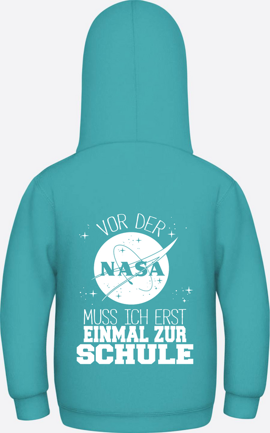 Einschulung Hoodie – Vor der NASA zur Schule | Personalisiert - Hawaiian Blue