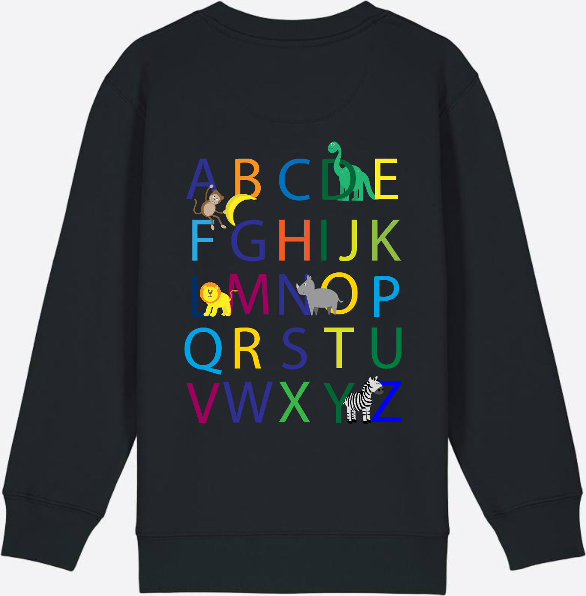 Einschulung Sweatshirt ABC – Personalisiert mit Namen - Black