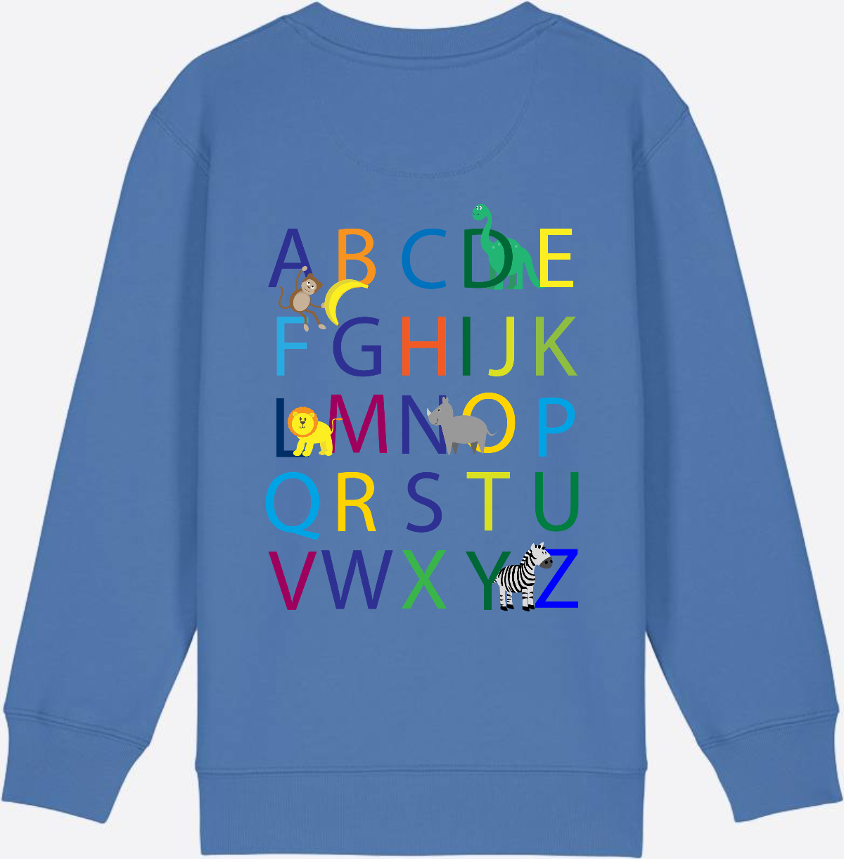 Einschulung Sweatshirt ABC – Personalisiert mit Namen - Bright Blue
