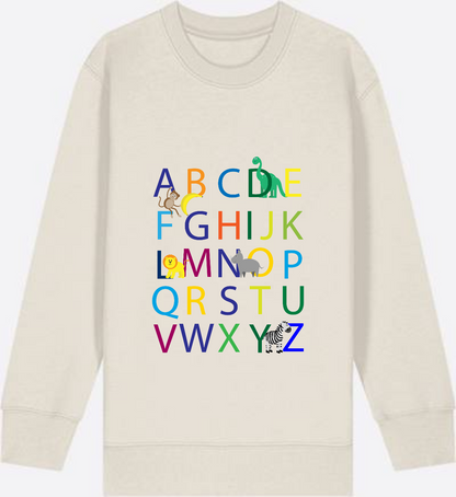 Einschulung Sweatshirt ABC – Personalisiert mit Namen - Eco Heather Herzseite
