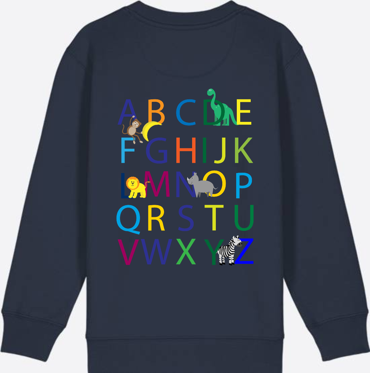 Einschulung Sweatshirt ABC – Personalisiert mit Namen - French Navy