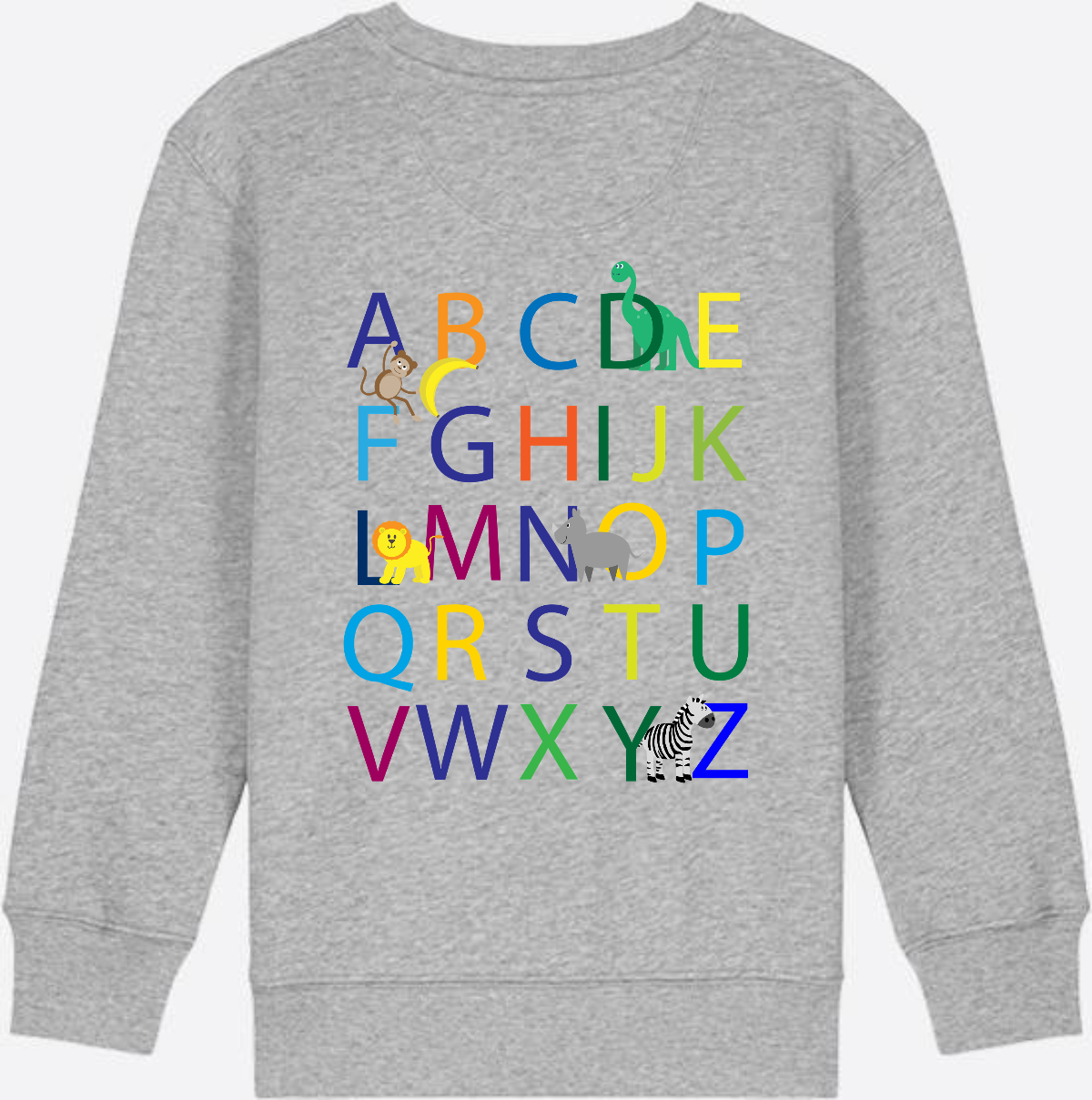 Einschulung Sweatshirt ABC – Personalisiert mit Namen - Heather Grey