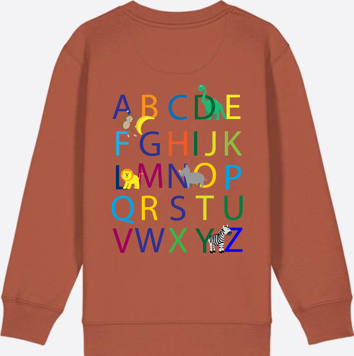 Einschulung Sweatshirt ABC – Personalisiert mit Namen - Heritage Brown