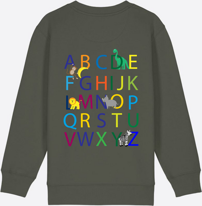 Einschulung Sweatshirt ABC – Personalisiert mit Namen - Khaki