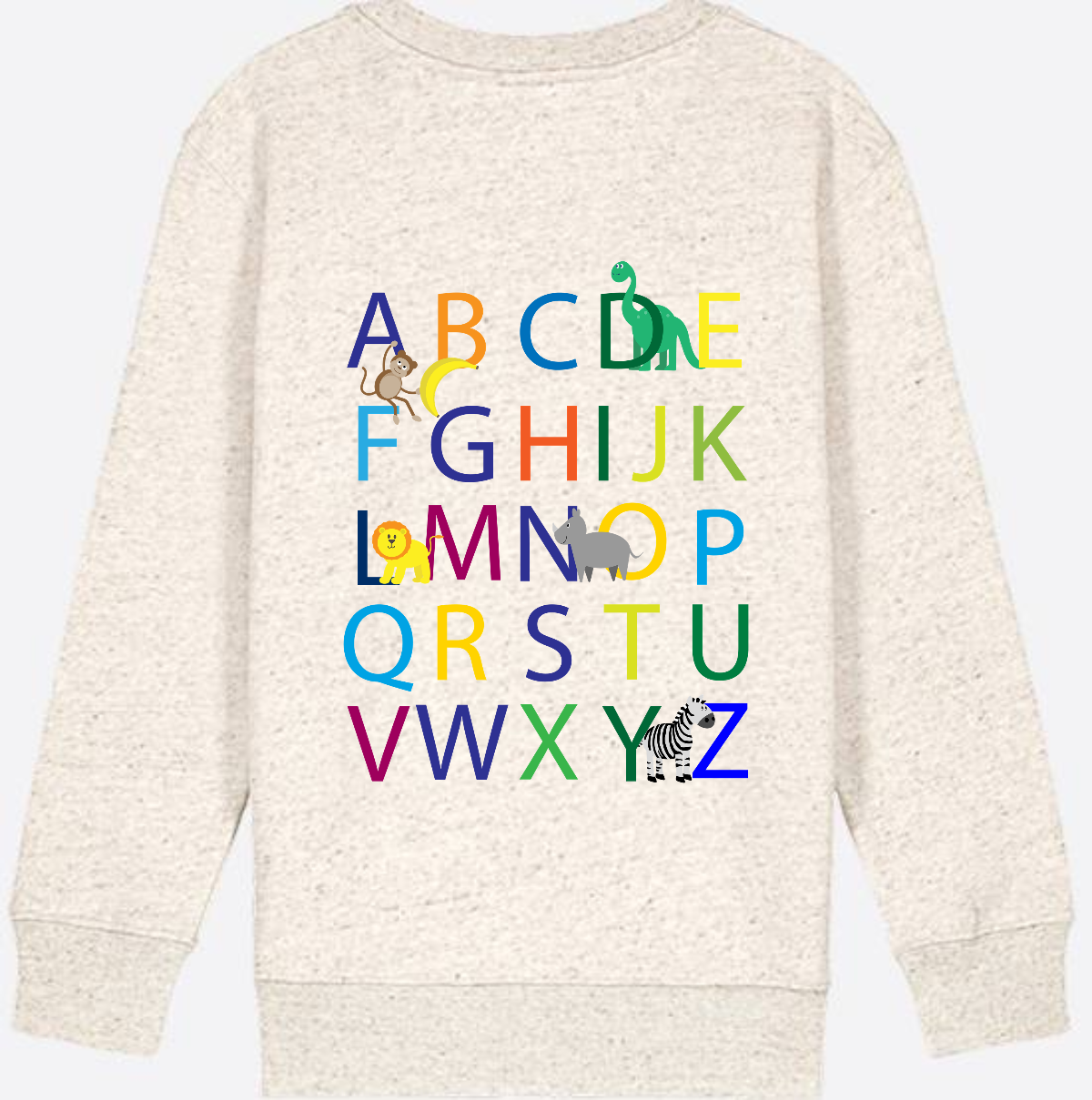 Einschulung Sweatshirt ABC – Personalisiert mit Namen - Natural Raw