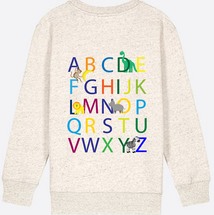 Einschulung Sweatshirt ABC – Personalisiert mit Namen - Natural Raw