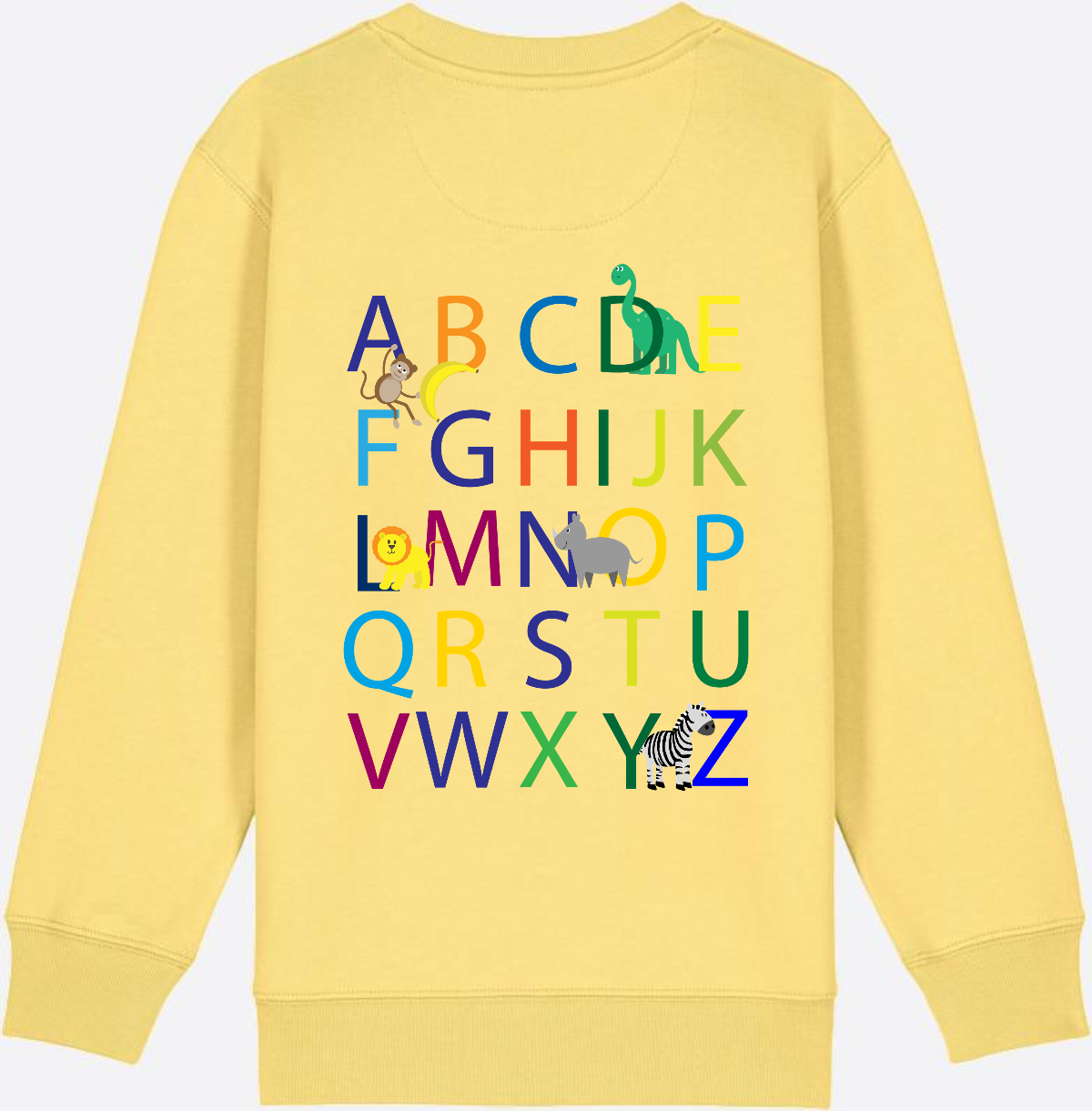Einschulung Sweatshirt ABC – Personalisiert mit Namen - Viva Yellow