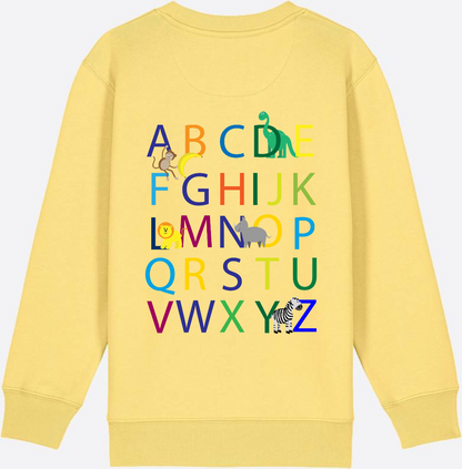 Einschulung Sweatshirt ABC – Personalisiert mit Namen - Viva Yellow