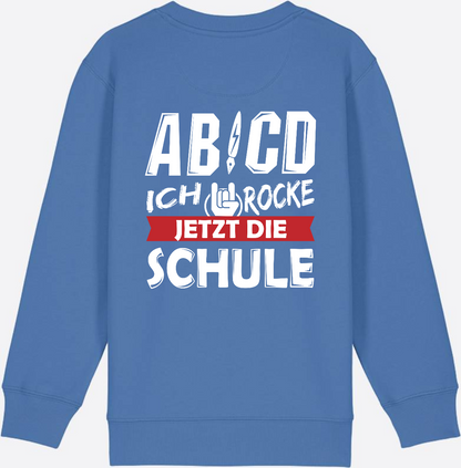Einschulung Sweatshirt: ABCD Ich rocke die Schule - Bright Blue