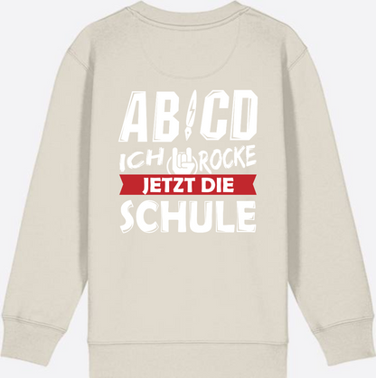 Einschulung Sweatshirt: ABCD Ich rocke die Schule - Eco Heather