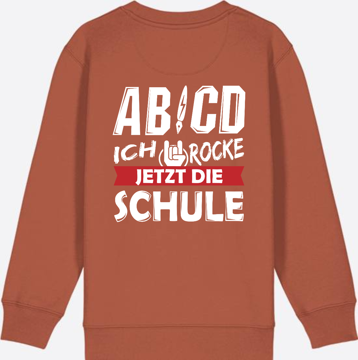 Einschulung Sweatshirt: ABCD Ich rocke die Schule - Heritage Brown