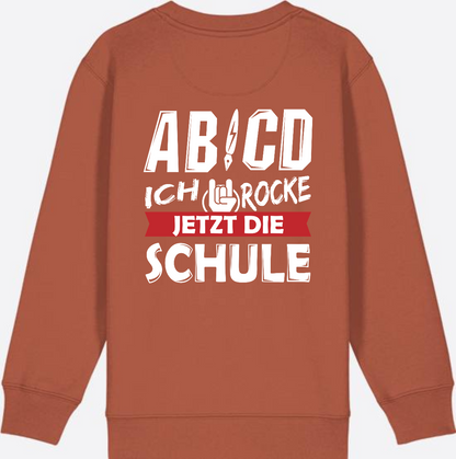 Einschulung Sweatshirt: ABCD Ich rocke die Schule - Heritage Brown
