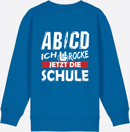 Einschulung Sweatshirt: ABCD Ich rocke die Schule - Royal Blue