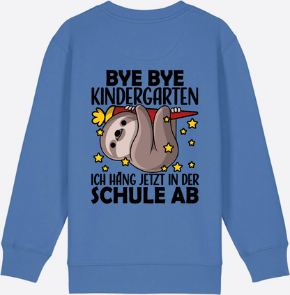 Einschulung Sweatshirt Faultier – Bye Bye Kindergarten - Bright Blue