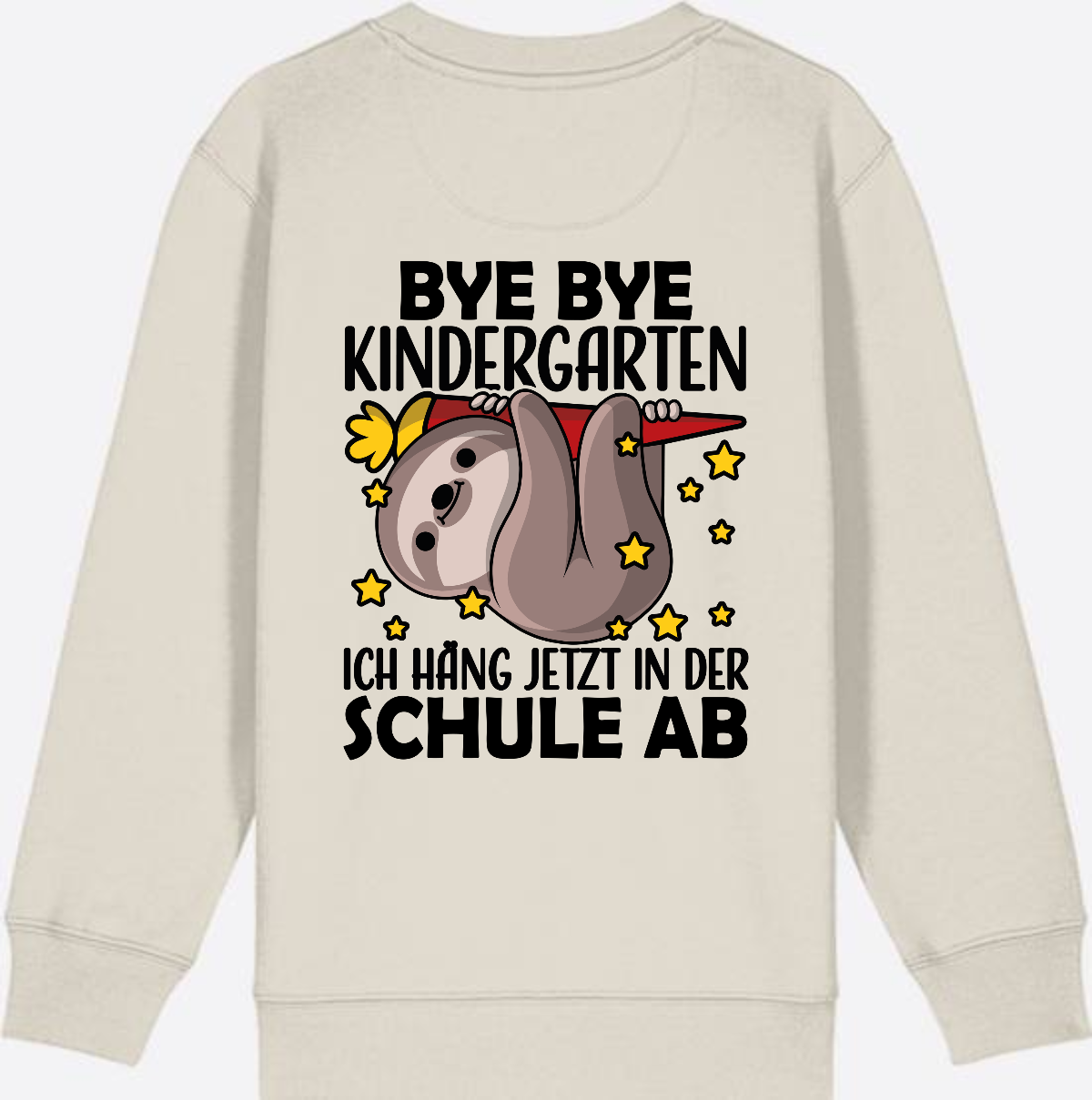 Einschulung Sweatshirt Faultier – Bye Bye Kindergarten - Eco Heather