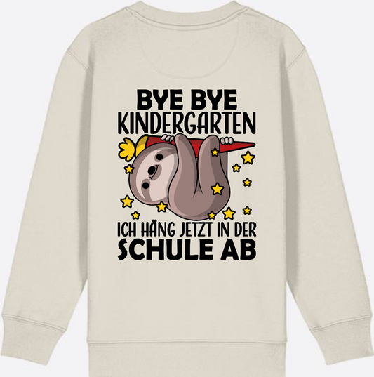 Einschulung Sweatshirt Faultier – Bye Bye Kindergarten - Eco Heather