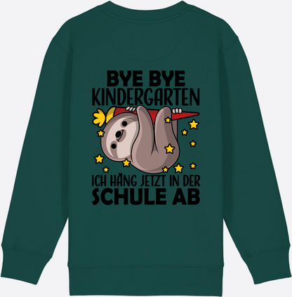 Einschulung Sweatshirt Faultier – Bye Bye Kindergarten - Glazed Green