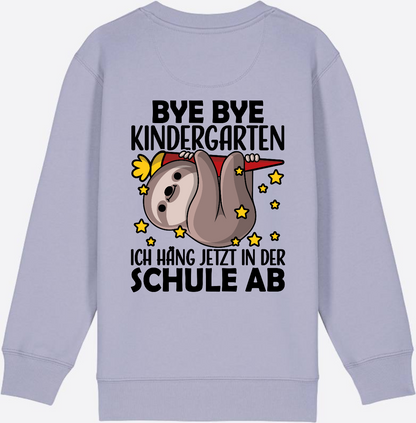 Einschulung Sweatshirt Faultier – Bye Bye Kindergarten - Lavender