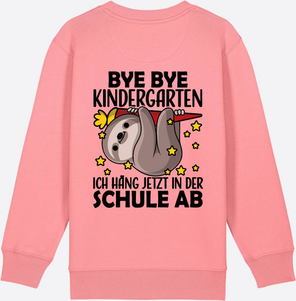 Einschulung Sweatshirt Faultier – Bye Bye Kindergarten - Pink Joy