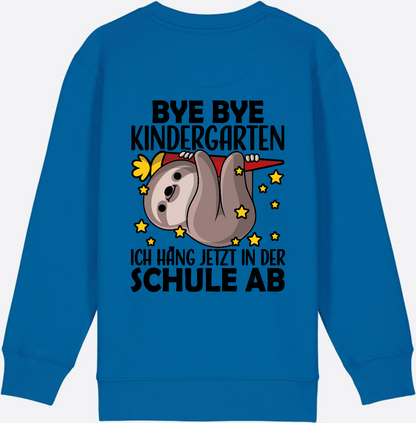 Einschulung Sweatshirt Faultier – Bye Bye Kindergarten - Royal Blue